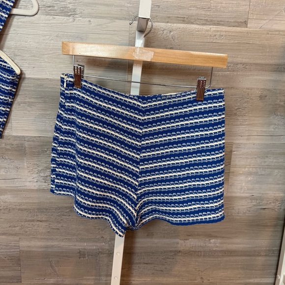 NWT Zara Blue & White Textured Striped Two-Piece Set - Crop Top & Skort - M - Picture 4 of 9